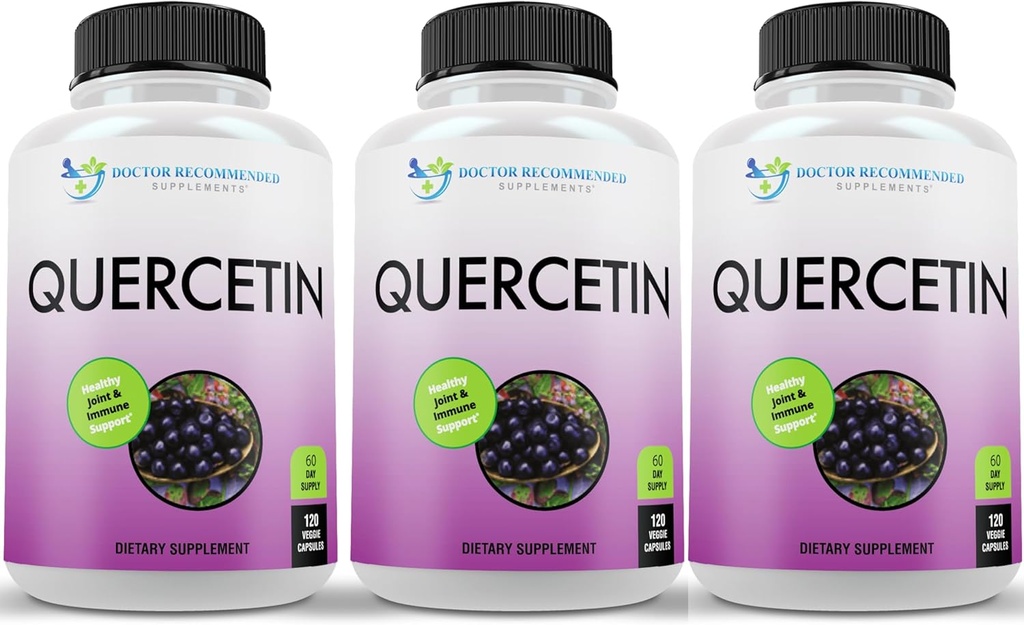 DOCTOR ANBEFALEDE TILLÆG Quercetin 1000mg Per Serving - (Vegan, Non- GMO) (120 Veggie kapsler, pakning med 3)