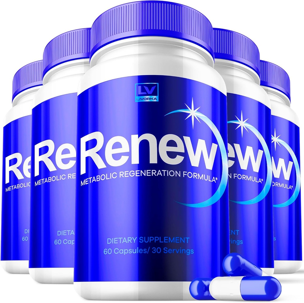 LIVORKA Renew Metabolic Regeneration Formel - 300 kapsler (5 måneders forsyning) - pakke af 5