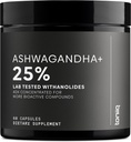 Ashwagandha - Ultra High Potency 40: 1 Uddrag med 25% Hitanolides - Wild Harfted in India - Højt koncentreret & Third- Party Lab Testet - 60 kapsler