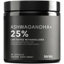Ashwagandha - Ultra High Potency 40: 1 Uddrag med 25% Hitanolides - Wild Harfted in India - Højt koncentreret & Third- Party Lab Testet - 60 kapsler