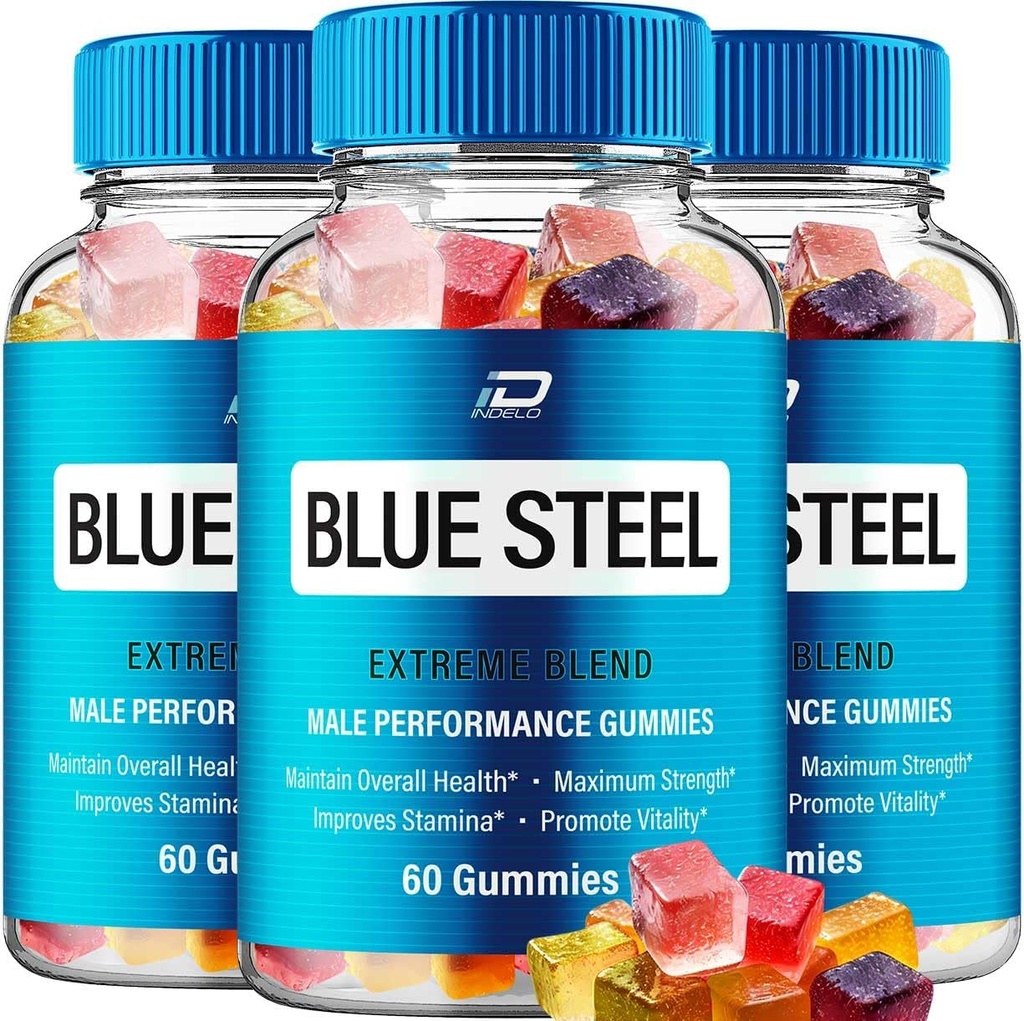 Blue Steel Gummies - BlueSteel Hamp Gummies, Steel Blue Official Formel Hamp Gummies - Natural Hamp Oil Advanced Formulering, Blue Steel Hamp Gummies Anmeldelser (3 Pack - 180 Gummies)