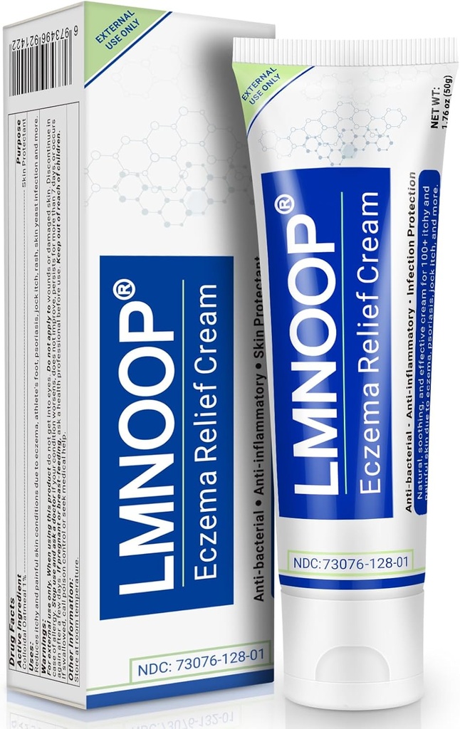 Eczema Cream, Maksimal styrke Behandling Salve for udslæt, Psoriasis, Dermatitis, Urticaria, Jock Itch, Svampeinfektion, Anti- Itch, Relief for Følsomme, Irriteret Hud 1.76oz
