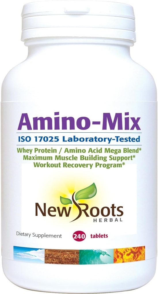 NY ROOTS HERBAL Amino-mix Supplementet 124; Branched- Chain Aminosyrer (BCAA) - 240 kapsler