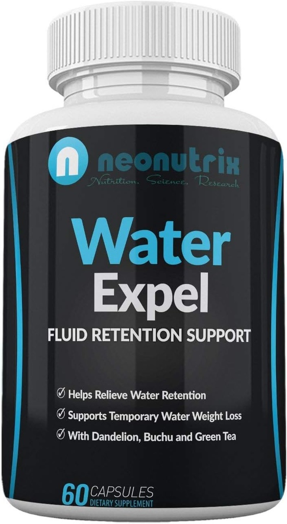 Vandretention piller til kvinder og mænd Bloating Relief Vand Draining Supplement All- Natural Herbal Supplement Non-GMO, GMP Certified 60 Kapsler Lavet i USA af Neonutrix