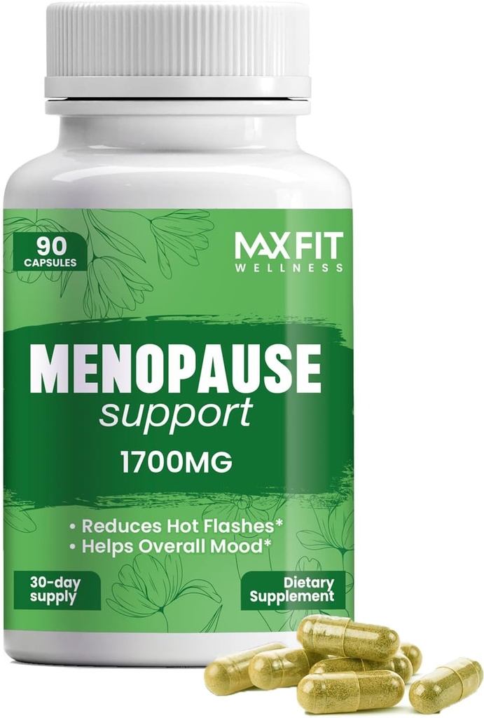 Menopause Supplements for Women - Natural Relief for Hot Flashes. Night Sweats, Weight Loss & Mood Swings - Hormone Balance & Perimenopause Support - Menopause Hot Flash Relief for Women, 90 Capsules
