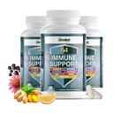 GreeNatr immunsupporttilskud med vitamin C, D3, Zink 50mg, Quercetin, Echinacea purpurea, Sambucus Elderberry og ingefær til komplet immunforsvar - 60 kapsler (3 flasker)