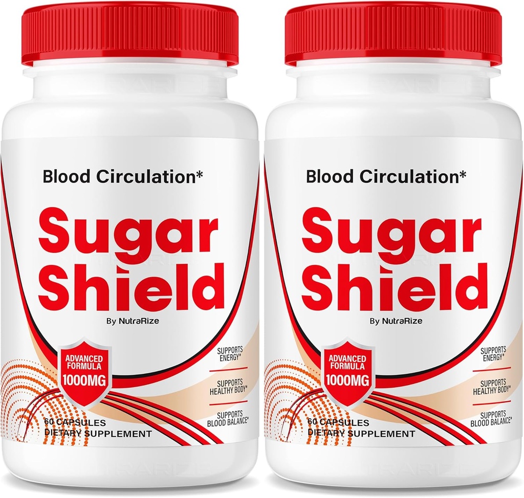 NutraRize (pakke af 2 Sugar Shield Blood Support Pills, Maksimal styrke Formel, Kapsler, Natural Blood Blend Complex, Anmeldelser (120 Kapsler)