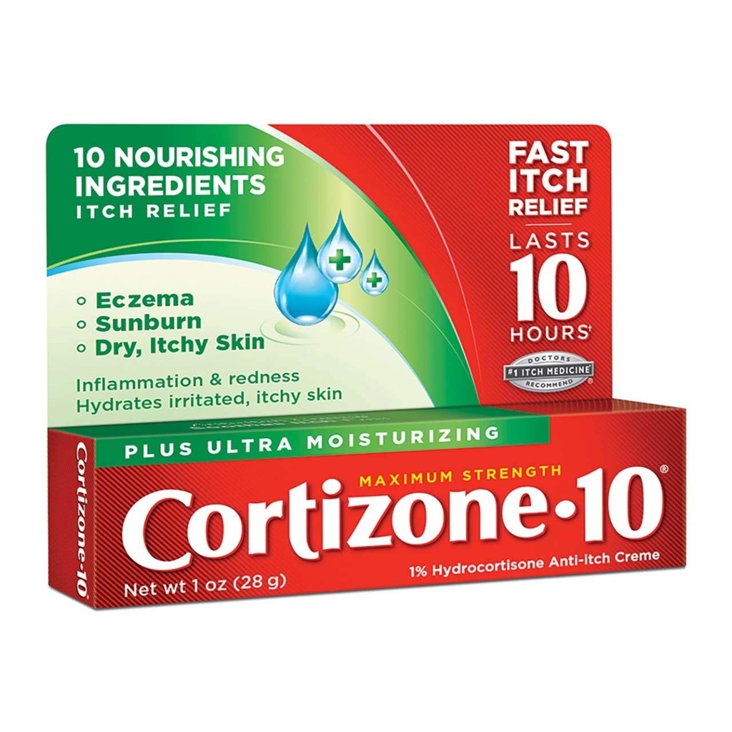 Kortison-10 Anti- Itch Creme Plus Healing Moisturizers, Maksimum Styrke, 1 oz.