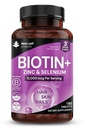 Biotin hårvækst vitaminer 12000mcg høj styrke med kokos olie - fremmer sund hårhud & negle - Biotin vitaminer til kvinder & mænd Vegan, Gluten Free Supplements - Made in the UK by New Leaf