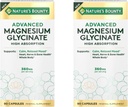 Nature's Bounty High Absorption Magnesium Glycinate, Supports a Calm & Relaxed Mood, Heart, Nerves, Muscle & Bone Health Support, 90 Capsules (Pack of 2)