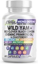 Clean Nutra Wild Yam Root Kapsler med Red Clover Black Cohosh Evening Primrose Oil Chasteberry Dong Quai DIM Ashwagandha Grape Seed Extract Milk Thistle Lemon Balm og mere Hormonbalance til kvinder