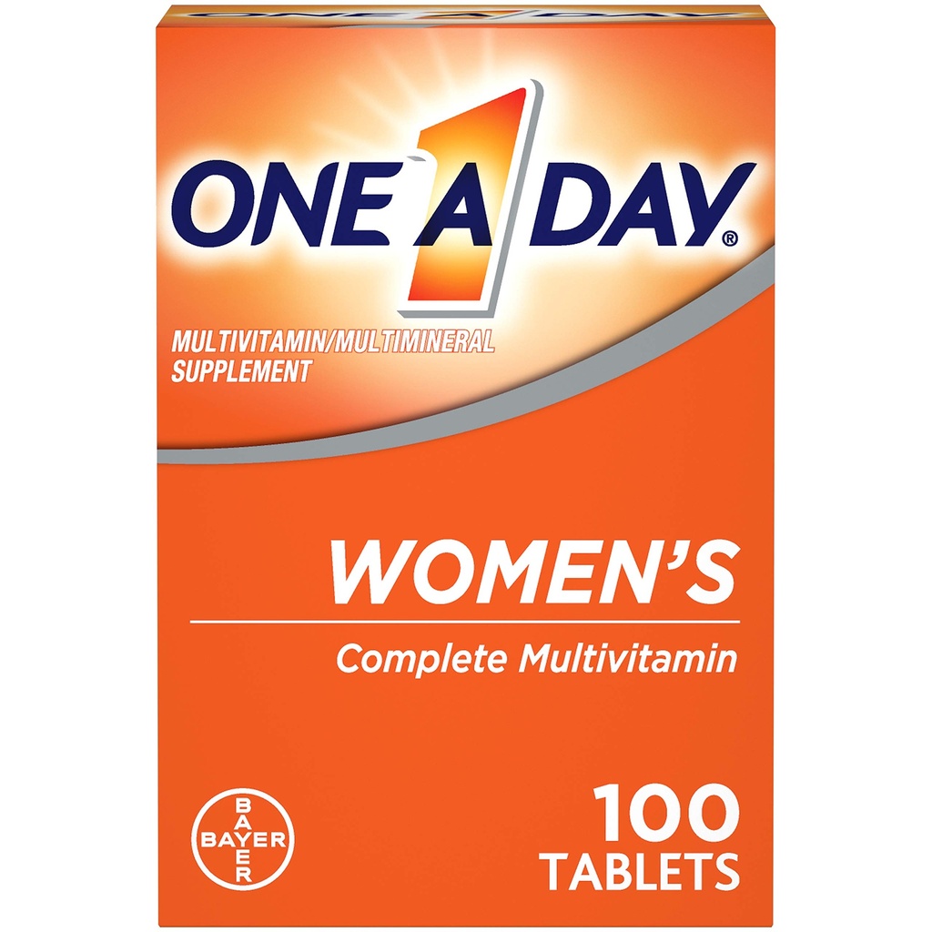 En dag kvinders Multivitamin, tillæg med vitamin A, C-vitamin, D-vitamin, E-vitamin og zink til immunforsvar, B12, biotin, calcium & mere, tablet, 100 tal