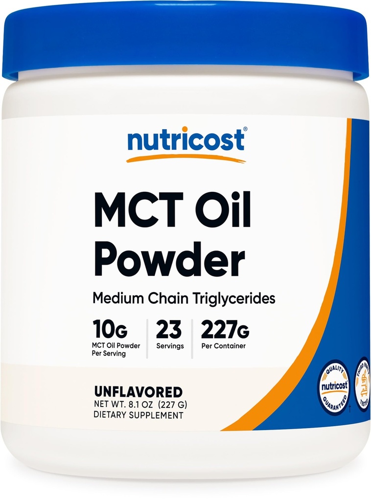 Nutricost Premium MCT Oil Powder .5LBS - Best for Keto, Ketosis og Ketogen Diets - Zero Net Carbs, Non- GMO og Gluten Free