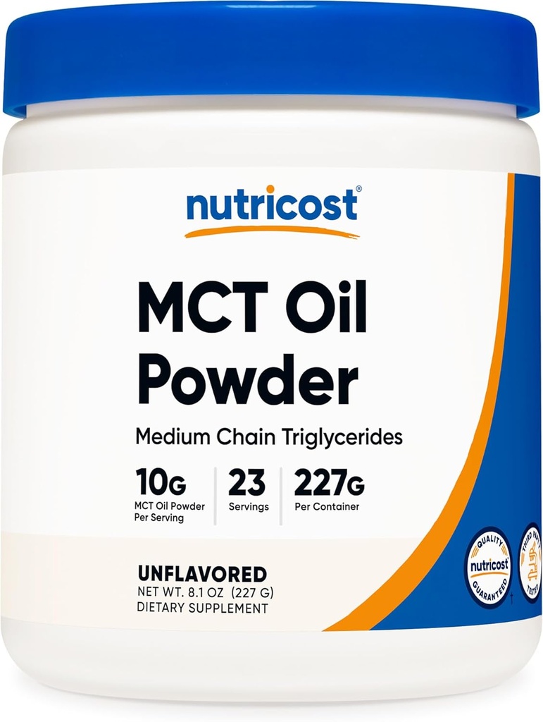 Nutricost Premium MCT Oil Powder .5LBS - Best for Keto, Ketosis og Ketogen Diets - Zero Net Carbs, Non- GMO og Gluten Free