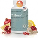 Houston Enzymes TriEnza - fordøjelsesenzymer supplement til gluten, casein, soja, proteiner, kulhydrater, fedtstoffer & polyphenoler - fordøjelsesenzymer til kvinder og mænd (180 tyggetabletter)