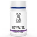 Trans- Resveratrol - 60 500 mg kapsler - 3. parts COA Forudsat med hver Lot # - Pure Resveratrol - Ingen Fillers