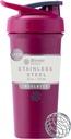 BlenderBottle Sport Sleek Insulated Stainless Steel Shaker Bottle with Wire Whisk, 25-Ounce, Raspberry – Protein Shakes & Hydration for Athletes & Fitness Enthusiasts, Easy Mixing, Slim Easy to Hold, Keeps Drinks Cold, Lockable Lid