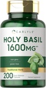 Carlyle Holy Basil Capsules 1600 mg | 200 Count | Tulsi Holy Basil Leaf Extract | Herbal Supplement | Non-GMO, Gluten Free