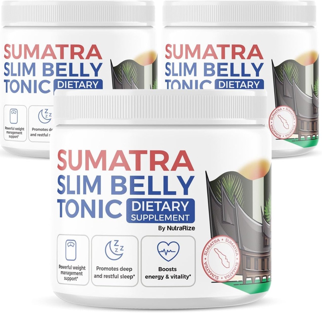 NutraRize (pakke af 3 Sumatra Slim Belly Tonic Powder - Kosttilskud, All- Natural Maximum Strength Powder, Anmeldelser