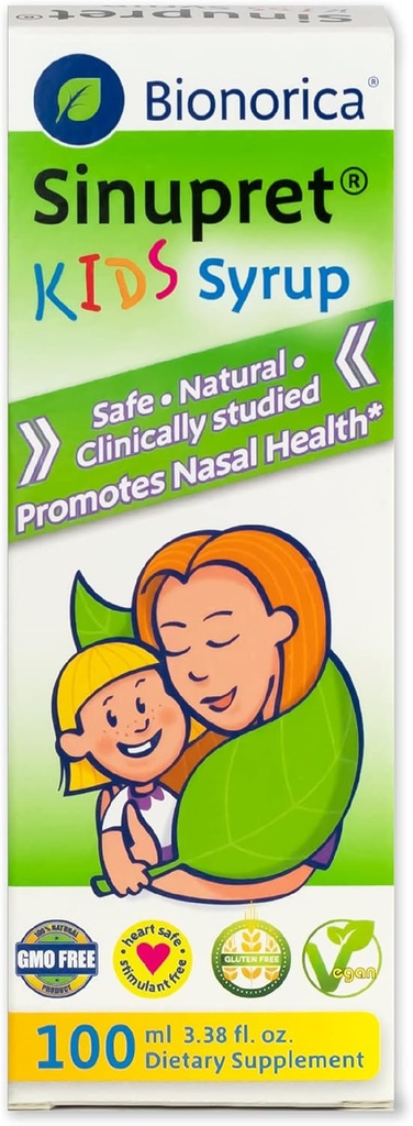 Sinupret Kids Syrup, Sinus Respiratory & Immune Support, 3.38-Ounce