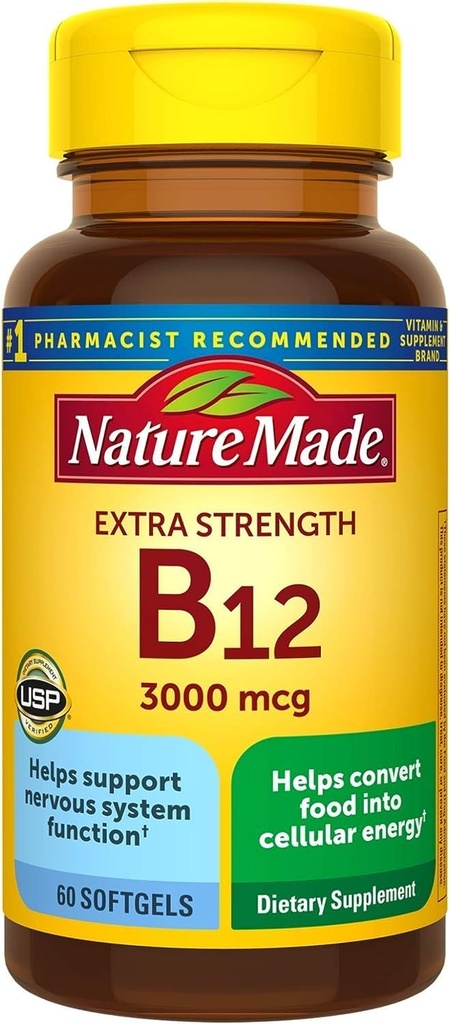 Ekstra styrke Vitamin B12 3000 mcg Softgels, 60 Greve