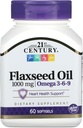 21. århundrede Flaxseed Oil 1000 mg Softgels, 60 Greve (22407)