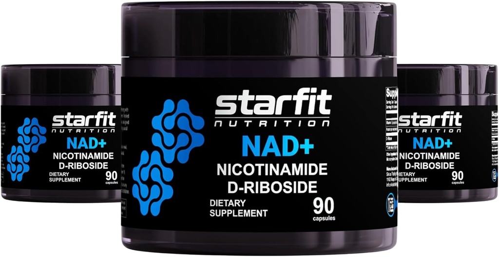 STARFIT - Nicotinamid D- Riboside, Nicotinamid Riboside til støtte for NAD + Niveau, Focus og Energy Supplement, Metabolisme Support Nicotinamid Riboside NAD Supplement, 270 Kapsler