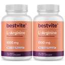 BESTVITE L- arginin 1000 mg per tablet (480 tabletter) (240 x 2) - Farmaceutisk Grade - Indeholder 20% mere ren arginin sammenlignet med arginin HCl - nitrogenoxid prækursor *