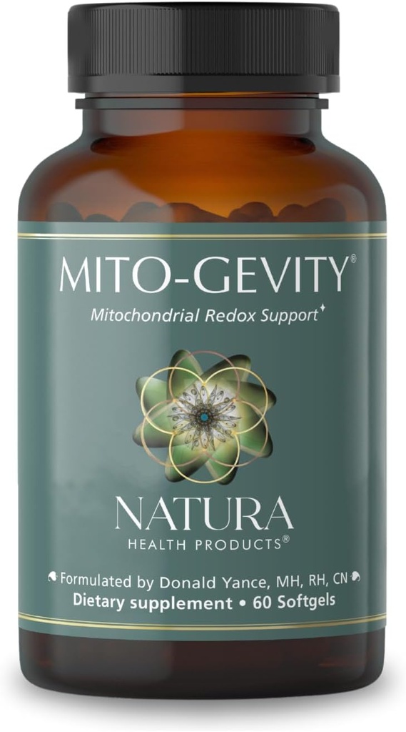 Natura Health Products Mito- Gevity (CV- Res- Q) Supplement - Mitochondrial Energy & Longevity Support * - Featuring Resveratrol, Hawthorn, Silibinol, R- Alpha Lipoic Acid (R- ALA) (60 kapsler)