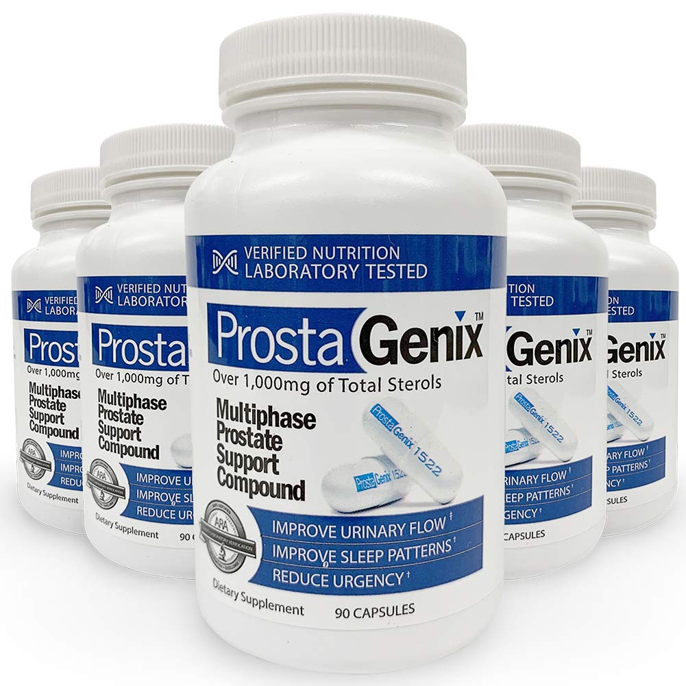 ProstaGenix Multiphase Prostate Supplement -5 Bottles - Over 1 Million Sold - End Nighttime Bathroom Trips, Urgency, Frequent Urination.