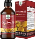 Islandsk Wild fanget cod lever olie væske - fisk olie dråber med Omega 3, EPA, DHA, D-vitamin & A - flydende cod lever supplement til hjerte, fælles, hjerne & immunforsvar - 240 ml (8 Ounce)