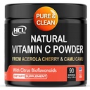 Naturligt C-vitamin fra Acerola Cherry & Camu Camu Powder - Høj Absorption med Citrus Bioflavonoider - Immunsystemet & Collagen Booster - Anti Aging Skin Vitaminer Lavet i USA 90 portioner