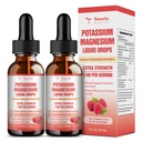 Kalium Magnesium supplement flydende dråber - Høj Absorption Kalium supplement med Magnesium, Calcium, vitamin D3 K2, Vegan, Non- GMO Potasio Support Leg kramper, Ben, Muskel - 4 Fl oz