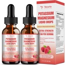 Kalium Magnesium supplement flydende dråber - Høj Absorption Kalium supplement med Magnesium, Calcium, vitamin D3 K2, Vegan, Non- GMO Potasio Support Leg kramper, Ben, Muskel - 4 Fl oz