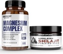 Magnesiumkompleks med 5 bedste former & Himalayan Shilajit Resin - 4 måneders levering af 500mg Magnesiumglycinat, oxid, taurat, chelat, magnesiumcitrat - 85 + Spormineraler til energi