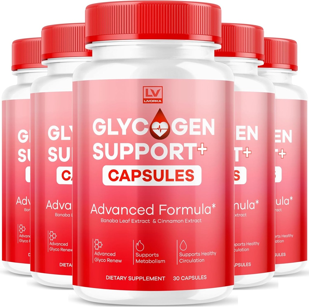 (5 Pack) Glycogen Support Supplement Advanced Formel, Glycogen Support Kapsler, Glycogen Support, Advanced Glycogen Support Formel, Glycogen Support Anmeldelser, 150 Kapsler til 5 Måneder