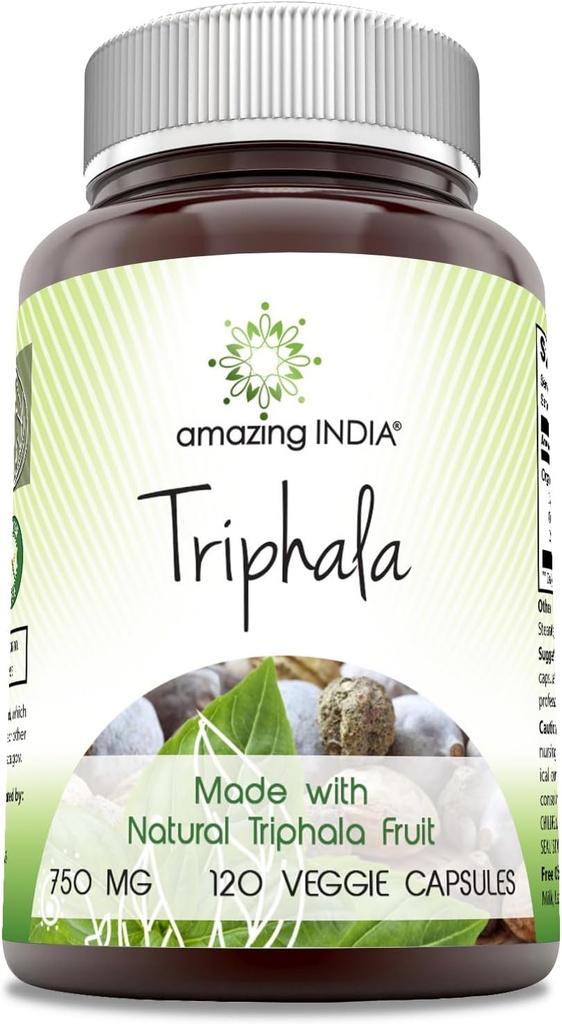 Amazing India Triphala (Natural Triphala Fruit) Supplementet 124; 750 Mg pr Serving
