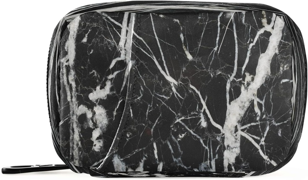 Sort og hvid Marble Pill Box 7 Dag Pill sag Rejse Pill Organizer Bag med lynlås Portable ugentlige sag Kompakt størrelse for vitamin supplement Holder