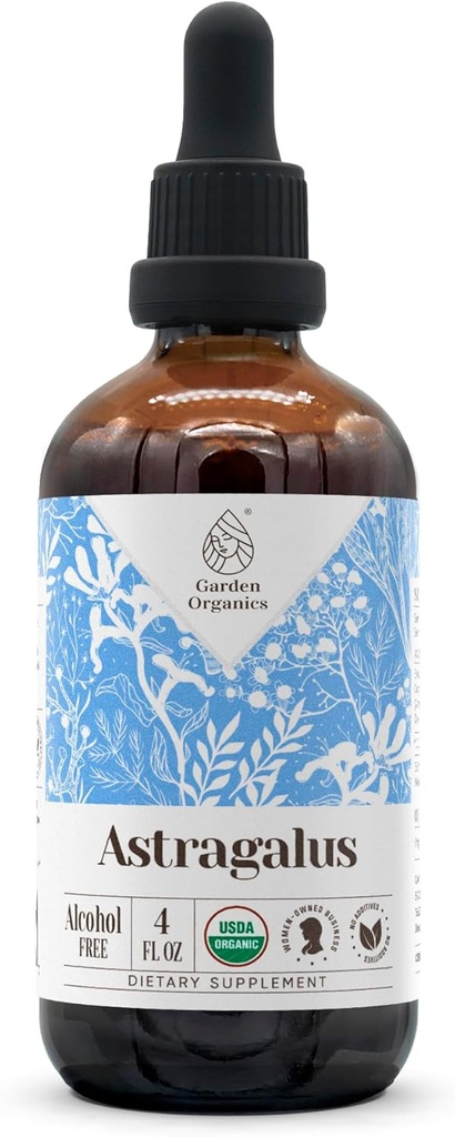 Astragalus USDA Organic Alcohol- Free Extract Note 124; Kosttilskud, højpotens Tinktur Note 124; Natural Certified Organic Astragalus (Astragalus membranaceus) Tørret rod (4 oz)