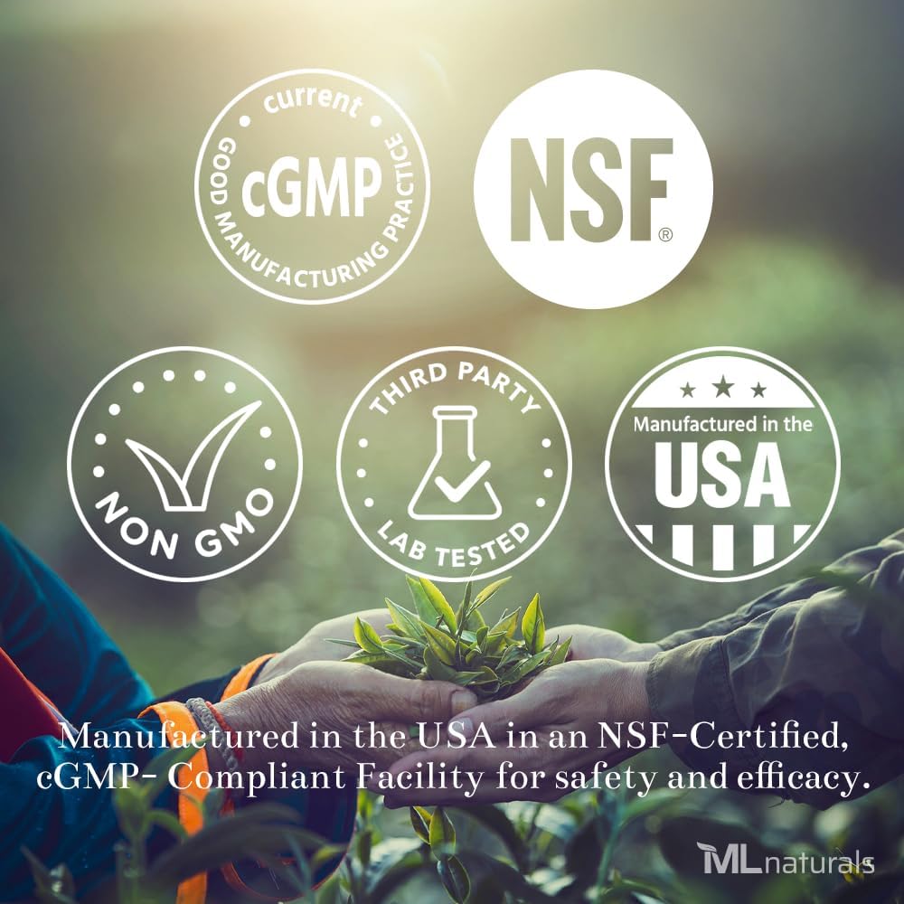 ML Naturals Triple Strength Milk Thistle 2000 mg (Høj dosering og potens Silymarin 192 mg per servering), 240 Vegetabilske kapsler (8 Måneder Tilgang). Understøtter leversundhed, NSF- certificeret & cGMP- compliant