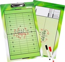 BETERLINE Football Coaching Board Double- Sidet Dry- Slet udklipsholder til amerikanske fodboldbaner - Leveres med 2 spændende penne