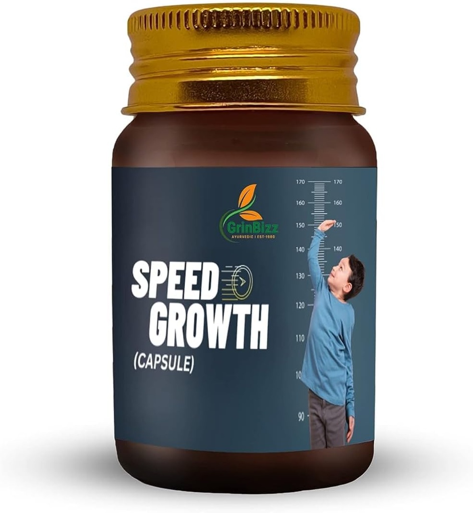 Sheltr Speed Growth Capsule Advanced Herbal Formel til at øge Højde: 124; Vækst: 124; Vækst i Højde: 124; KropVækst: 124; for piger & Drenge: 124; Ingen bivirkninger: 124; 100% Ayurvedic (Speed Growth pk 15 Capsule)