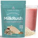 Mælkepulver Amning Støtte til Amning - Havre Frø & Mandel Amning Drink Mix - Mælk Booster til Amning Superfood Mix med Omega 3, Jern & Calcium - Kosher Certificeret - 12oz Bag
