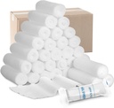 Treela 100 Rolls Gauze Bandage, 4 i x 5 Yards, Elastiske Bandages Individuel Packaging Steril Non Latex førstehjælp Pads Medical Breathable Gauze Roll Wrap for Safety Wund Caring and Supplies