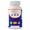 Vitamin ADK vitamintilskud, 180 Veg kapsler, højpotens Vitamin A, D3, K2 for ben sundhed, Calcium Absorption, Non- GMO, Gluten Free