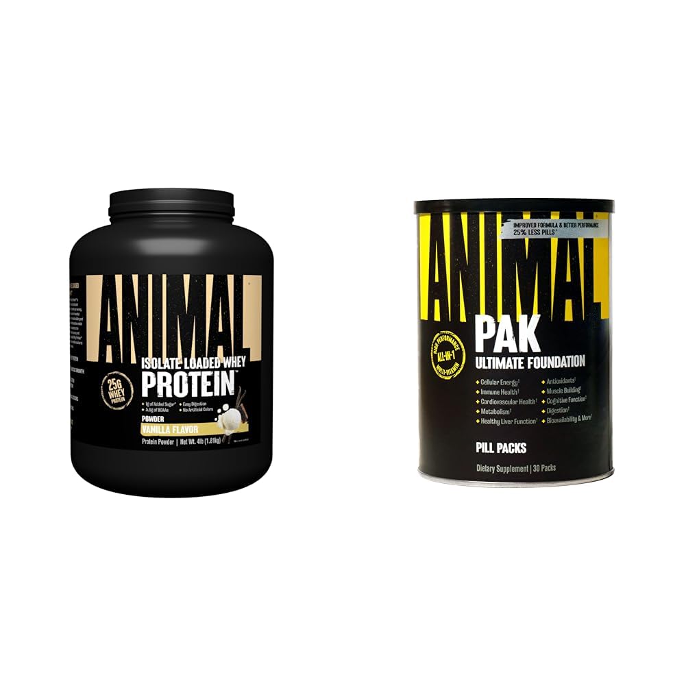 Animal Whey Isolate Whey Protein Powder 4 Pund Pak Praktisk All- in- One Vitamin & Supplement Pack 30 Tæl