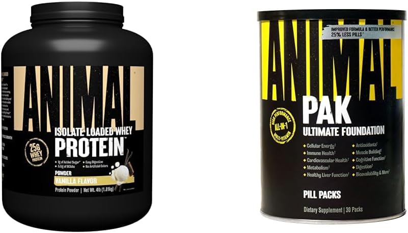 Animal Whey Isolate Whey Protein Powder 4 Pund Pak Praktisk All- in- One Vitamin & Supplement Pack 30 Tæl
