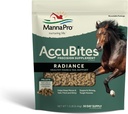 Manna Pro AccuBites Radiance Equine Supplement - Hud & Coat, Essential Vitamin & Hoof Sundhed for Heste - Pakket med Omega 3, 6, & Biotin - Main & Hale Vedligeholdelse - Alfalfa Flavored - 7,5 lbs