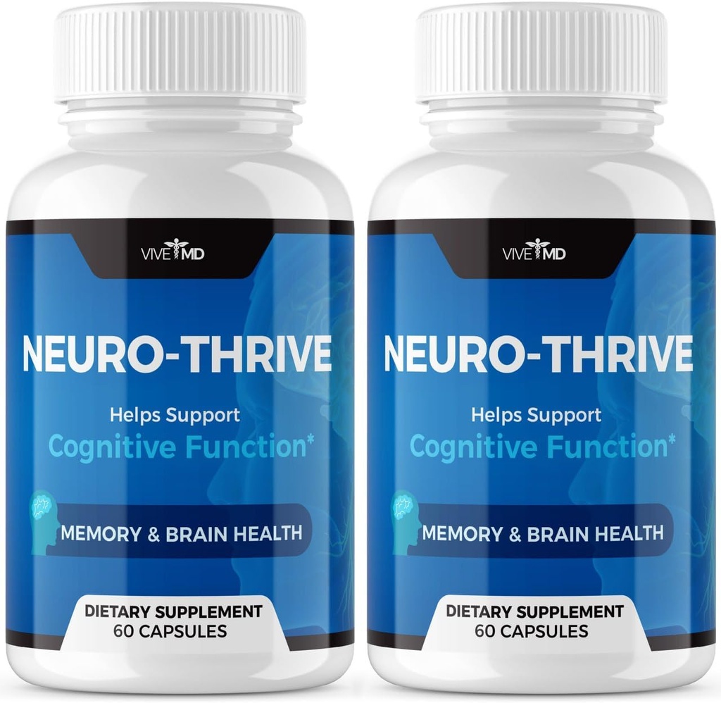 Vive MD Neuro Thrive Brain Supplement - Official Formel - Neuro Thrive PQQ, Neuro Thrive for Extra Strength med Ginkgo Biloba Extract, Siberian Ginseng Extract (2 Pack)