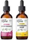 Wild & Organic Lever Cleanse Tinktur 2 fl oz & Mælkebøtte Root Tinktur 2 fl oz